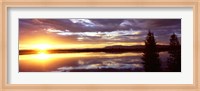 Storm clouds over a lake at sunrise, Jenny Lake, Grand Teton National Park, Wyoming, USA Fine Art Print