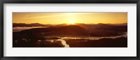 Sunrise over mountains, Snake River, Signal Mountain, Grand Teton National Park, Wyoming, USA Fine Art Print