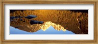Reflection of mountains in a lake, Taggart Lake, Teton Range, Grand Teton National Park, Wyoming, USA Fine Art Print