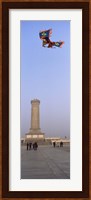 Tourists in front of a monument, Beijing Monument To The People's Heroes, Tiananmen Square, Beijing, China Fine Art Print