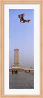 Tourists in front of a monument, Beijing Monument To The People's Heroes, Tiananmen Square, Beijing, China Fine Art Print