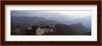High angle view of a fortified wall passing through a mountain range, Great Wall Of China, Beijing, China Fine Art Print