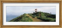 Path leading towards a suspension bridge, Golden Gate Bridge, San Francisco, California, USA Fine Art Print