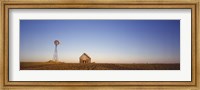 Farmhouse and Windmill in a Field, Illinois Fine Art Print