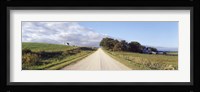 Dirt road leading to a church, Iowa, USA Fine Art Print
