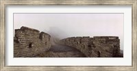 Fortified wall in fog, Great Wall of China, Mutianyu, Huairou County, China Fine Art Print