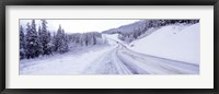 Snow covered road in winter, Haines Highway, Yukon, Canada Fine Art Print