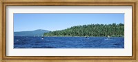 Tourists paddle boarding in a lake, Lake Tahoe, California, USA Fine Art Print
