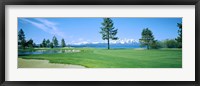 Sand trap in a golf course, Edgewood Tahoe Golf Course, Stateline, Douglas County, Nevada Fine Art Print