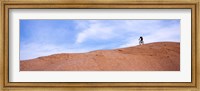 Biker on Slickrock Trail, Moab, Grand County, Utah, USA Fine Art Print
