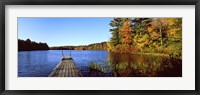 Fall colors along a New England lake, Goshen, Hampshire County, Massachusetts, USA Fine Art Print