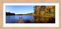 Fall colors along a New England lake, Goshen, Hampshire County, Massachusetts, USA Fine Art Print