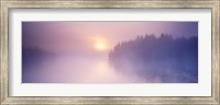 Fog over a river at dawn, Vuoksi River, South Karelia, Finland Fine Art Print
