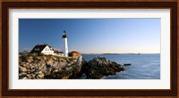 Lighthouse on the coast, Portland Head Lighthouse, Ram Island Ledge Light, Portland, Cumberland County, Maine, USA Fine Art Print
