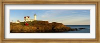 Lighthouse on the coast, Cape Neddick Lighthouse, Cape Neddick, York, Maine, USA Fine Art Print