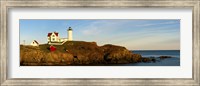Lighthouse on the coast, Cape Neddick Lighthouse, Cape Neddick, York, Maine, USA Fine Art Print