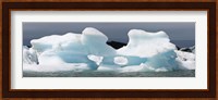 Icebergs and volcanic ash, Jokulsarlon Lagoon, Iceland Fine Art Print