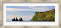 Basalt rock formations in the sea, Vik, Iceland Fine Art Print