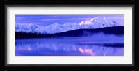Reflection of snow covered mountains on water, Mt McKinley, Wonder Lake, Denali National Park, Alaska, USA Fine Art Print