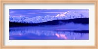 Reflection of snow covered mountains on water, Mt McKinley, Wonder Lake, Denali National Park, Alaska, USA Fine Art Print
