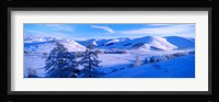 Snow covered valley in winter, Manor Valley, Scottish Borders, Scotland Fine Art Print