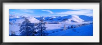 Snow covered valley in winter, Manor Valley, Scottish Borders, Scotland Fine Art Print