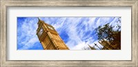 Low angle view of a clock tower, Big Ben, Houses of Parliament, City of Westminster, London, England Fine Art Print