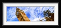 Low angle view of a clock tower, Big Ben, Houses of Parliament, City of Westminster, London, England Fine Art Print