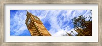 Low angle view of a clock tower, Big Ben, Houses of Parliament, City of Westminster, London, England Fine Art Print