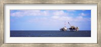 Natural gas drilling platform in Mobile Bay, Alabama, USA Fine Art Print