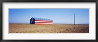Flag Barn on Highway 41, Fresno, California Fine Art Print