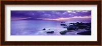 Rocks on coast at sunset, Maui, Hawaii, USA Fine Art Print