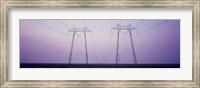 Electric towers at sunset, California, USA Fine Art Print