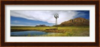 Solitary windmill near a pond, U.S. Route 89, Utah Fine Art Print