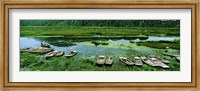 Boats in Hoang Long River, Kenh Ga, Ninh Binh, Vietnam Fine Art Print