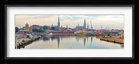 Buildings at the Trave River, Germany Fine Art Print