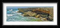 Rock formations at the coast, Aruba Fine Art Print