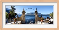View of Lake Como from a patio, Varenna, Lombardy, Italy Fine Art Print