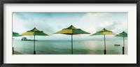 Beach umbrellas, Morro De Sao Paulo, Tinhare, Cairu, Bahia, Brazil Fine Art Print