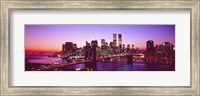 USA, New York City, Brooklyn Bridge, twilight Fine Art Print