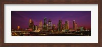 Buildings lit up at night, Houston, Texas, USA Fine Art Print
