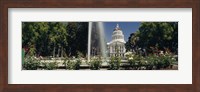 Fountain in a garden in front of a state capitol building, Sacramento, California, USA Fine Art Print