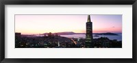 Night Skyline With View Of Transamerica Building And Golden Gate Bridge, San Francisco, California, USA Fine Art Print