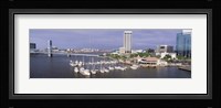 USA, Florida, Jacksonville, St. Johns River, High angle view of Marina Riverwalk Fine Art Print