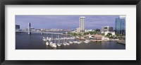 USA, Florida, Jacksonville, St. Johns River, High angle view of Marina Riverwalk Fine Art Print