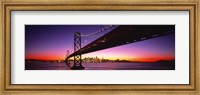 San Francisco Bay Bridge with Purple Night Sky Fine Art Print