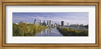 Reflection of buildings in water, Schuylkill River, Northwest Philadelphia, Philadelphia, Pennsylvania, USA Fine Art Print
