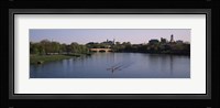 Boat in a river, Charles River, Boston & Cambridge, Massachusetts, USA Fine Art Print
