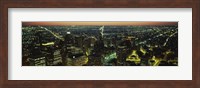 High Angle View of Detroit at Night Fine Art Print