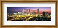 Skyline, Evening, Dusk, Illuminated, Atlanta, Georgia, USA, Fine Art Print